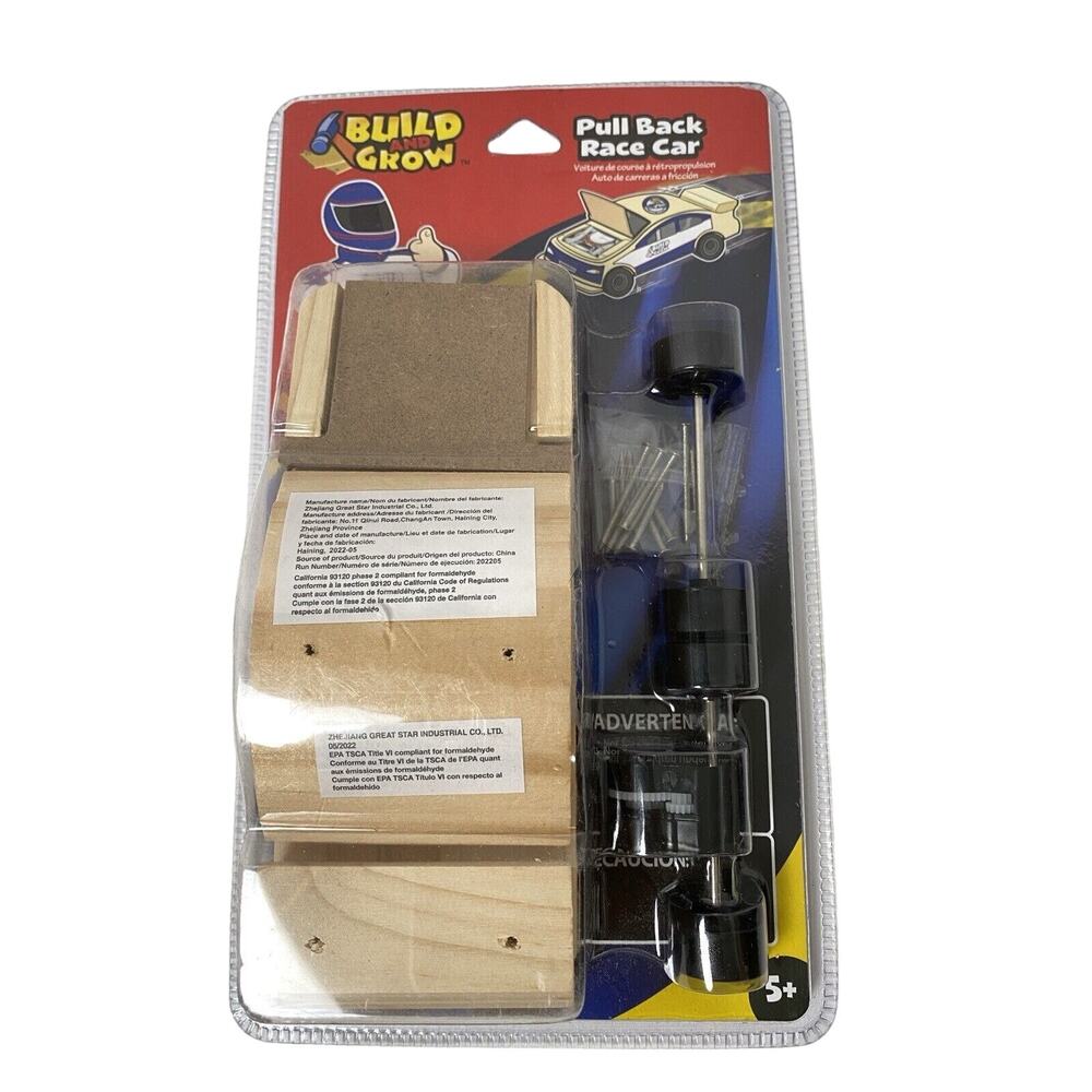 Lowes Build & Grow DIY Kids Workshop Wood Building Kit Pull Back Racer Race Car
